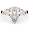 3.70CT.TW PEAR LAB DIAMOND 3 STONE ENGAGEMENT RING - Nazarelle