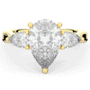 3.70CT.TW PEAR LAB DIAMOND 3 STONE ENGAGEMENT RING - Nazarelle