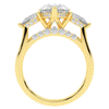 3.70CT.TW PEAR LAB DIAMOND 3 STONE ENGAGEMENT RING - Nazarelle