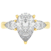 3.70CT.TW PEAR LAB DIAMOND 3 STONE ENGAGEMENT RING - Nazarelle