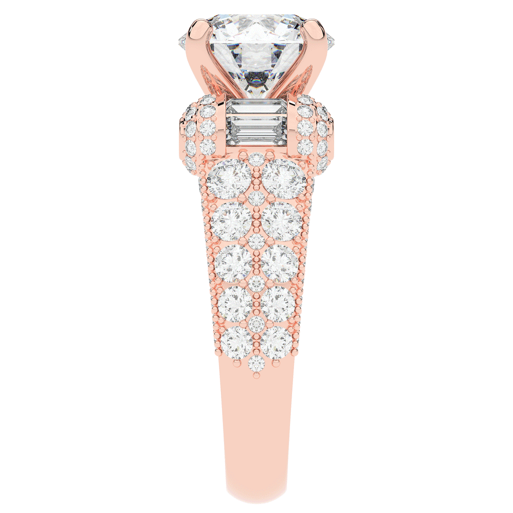 4.75CT.TW ROUND LAB DIAMOND ENGAGEMENT RING - Nazarelle