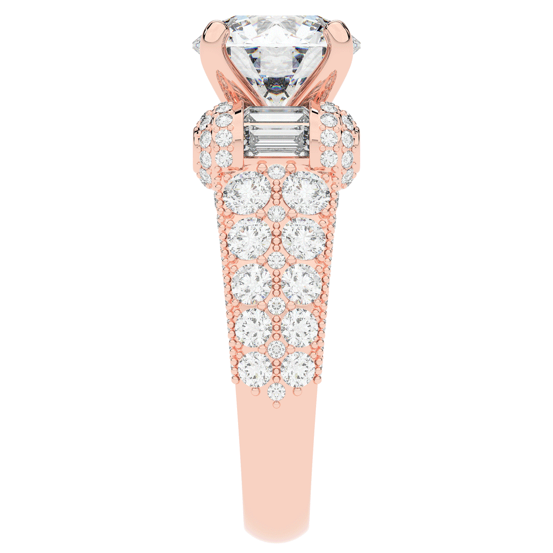 4.75CT.TW ROUND LAB DIAMOND ENGAGEMENT RING - Nazarelle