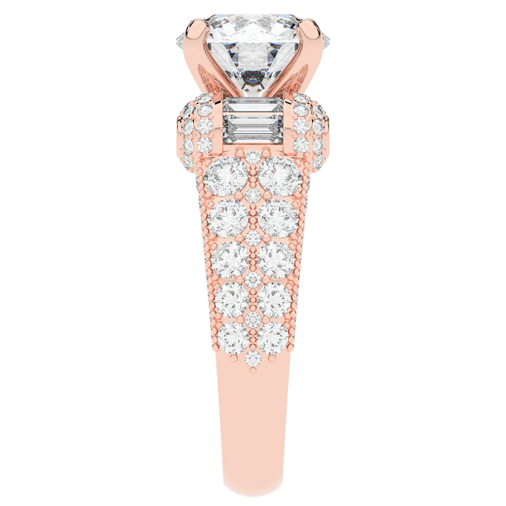 4.75CT.TW ROUND LAB DIAMOND ENGAGEMENT RING - Nazarelle