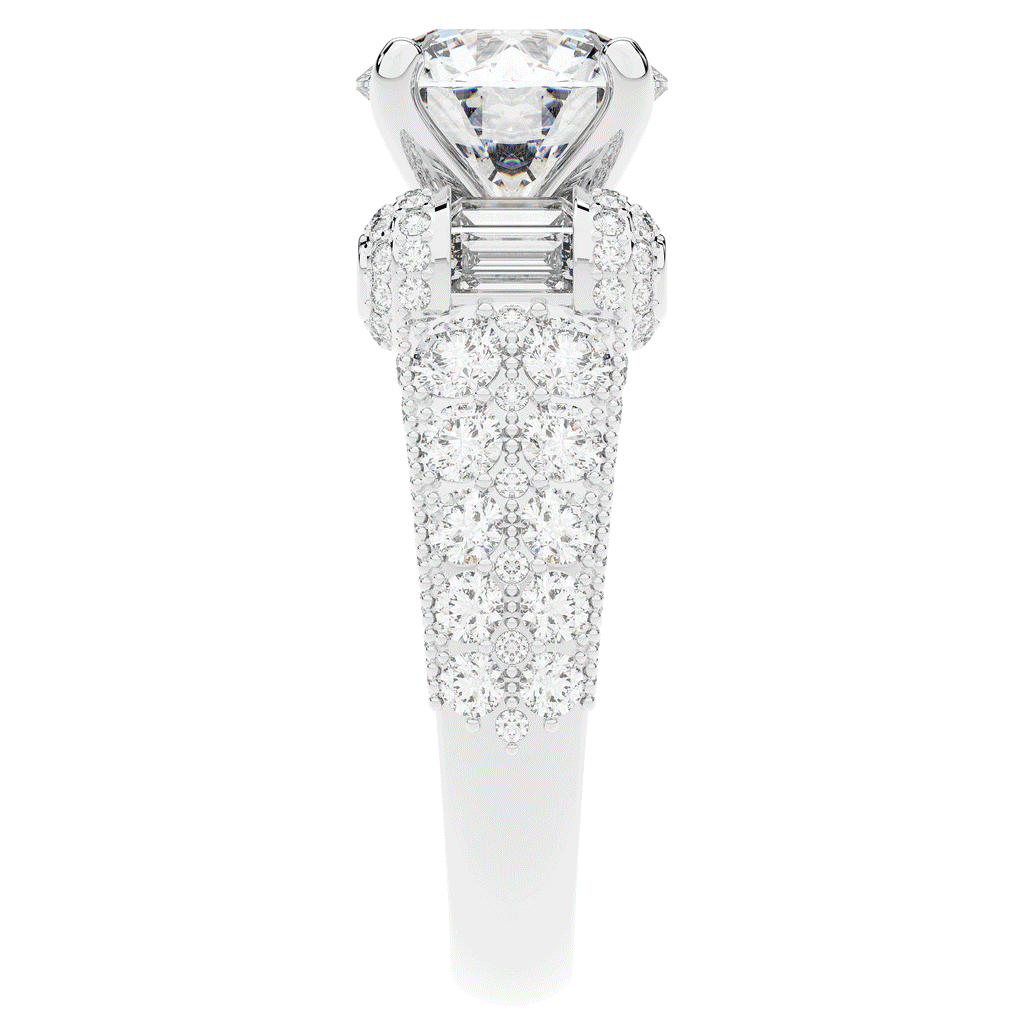 4.75CT.TW ROUND LAB DIAMOND ENGAGEMENT RING - Nazarelle