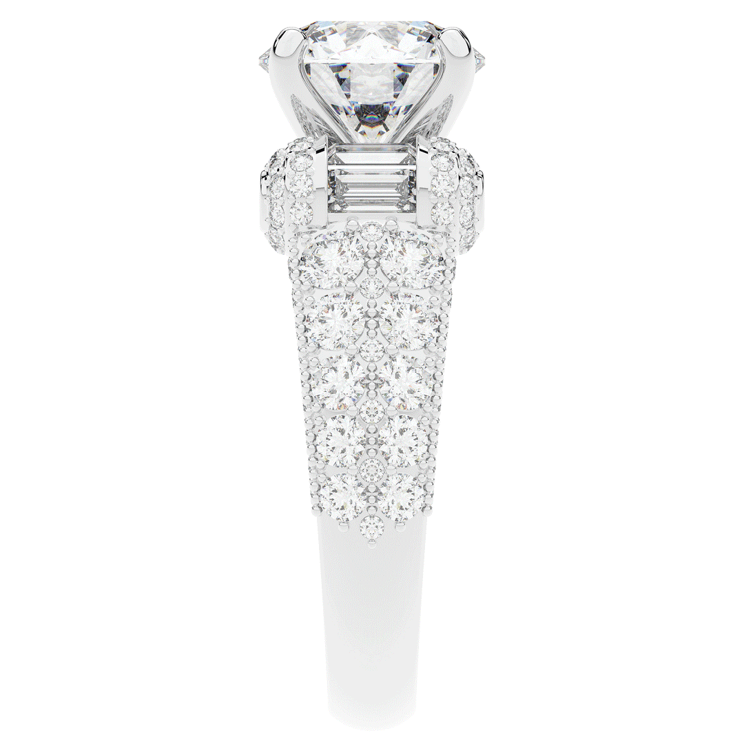 4.75CT.TW ROUND LAB DIAMOND ENGAGEMENT RING - Nazarelle