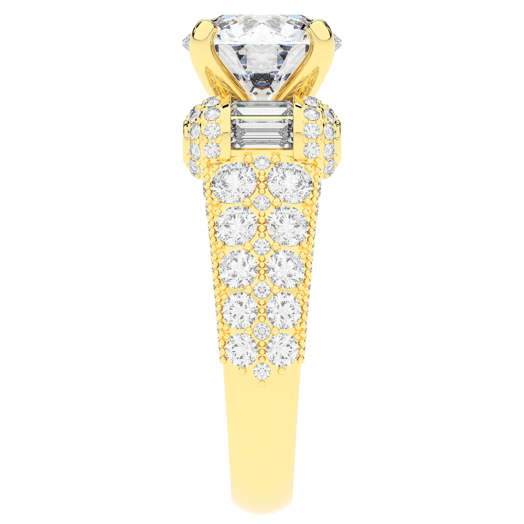 4.75CT.TW ROUND LAB DIAMOND ENGAGEMENT RING - Nazarelle