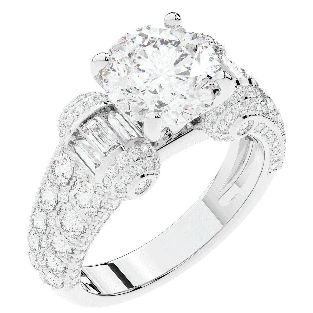 4.75CT.TW ROUND LAB DIAMOND ENGAGEMENT RING - Nazarelle