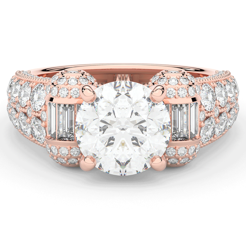 4.75CT.TW ROUND LAB DIAMOND ENGAGEMENT RING - Nazarelle