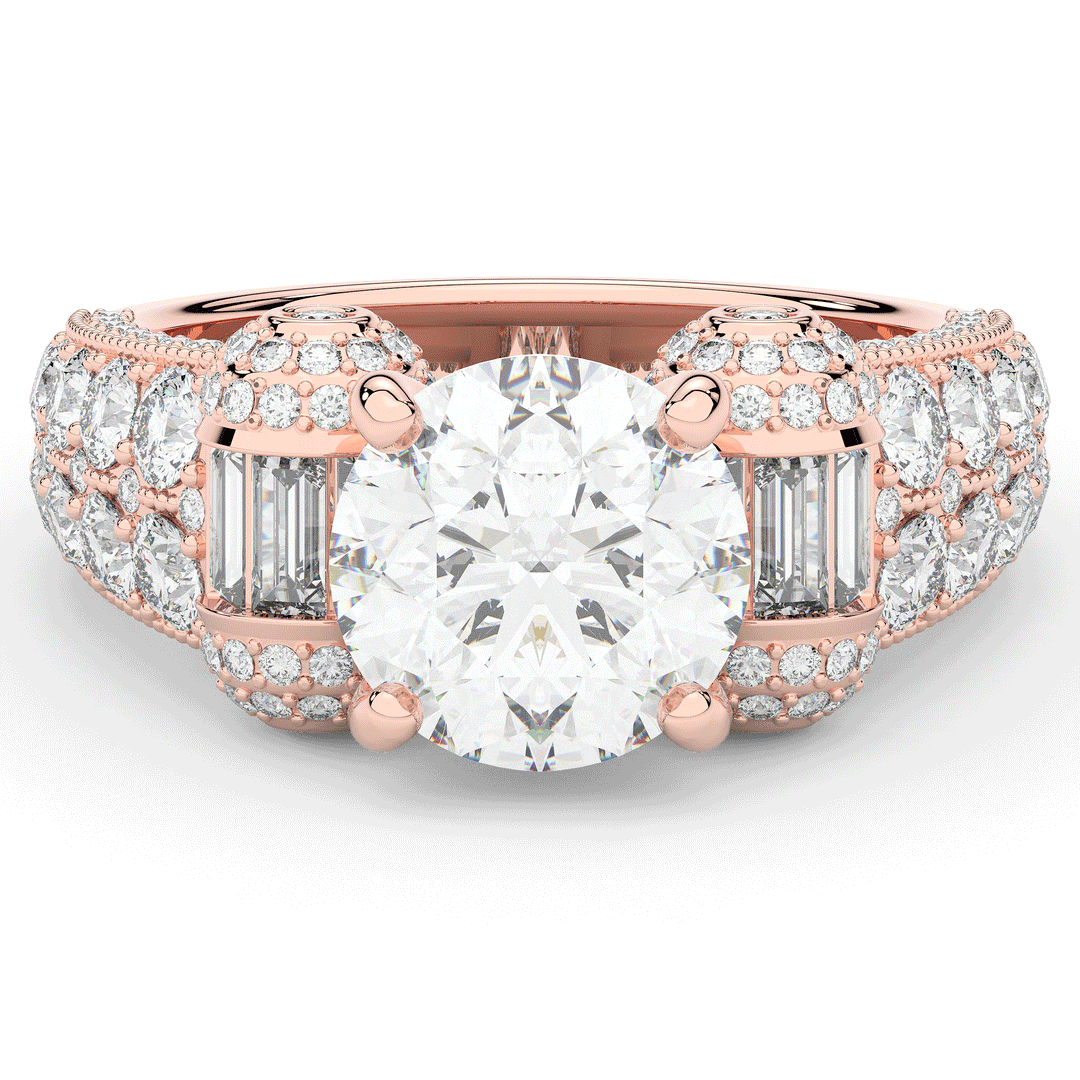 4.75CT.TW ROUND LAB DIAMOND ENGAGEMENT RING - Nazarelle