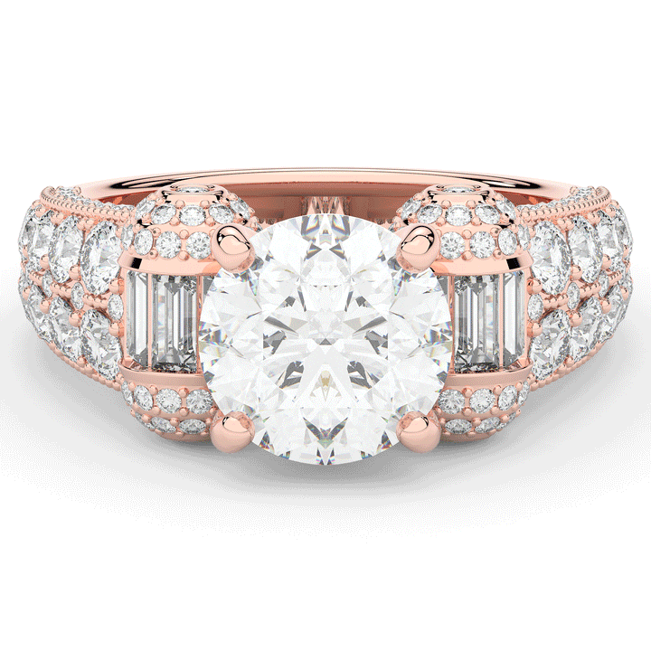 4.75CT.TW ROUND LAB DIAMOND ENGAGEMENT RING - Nazarelle