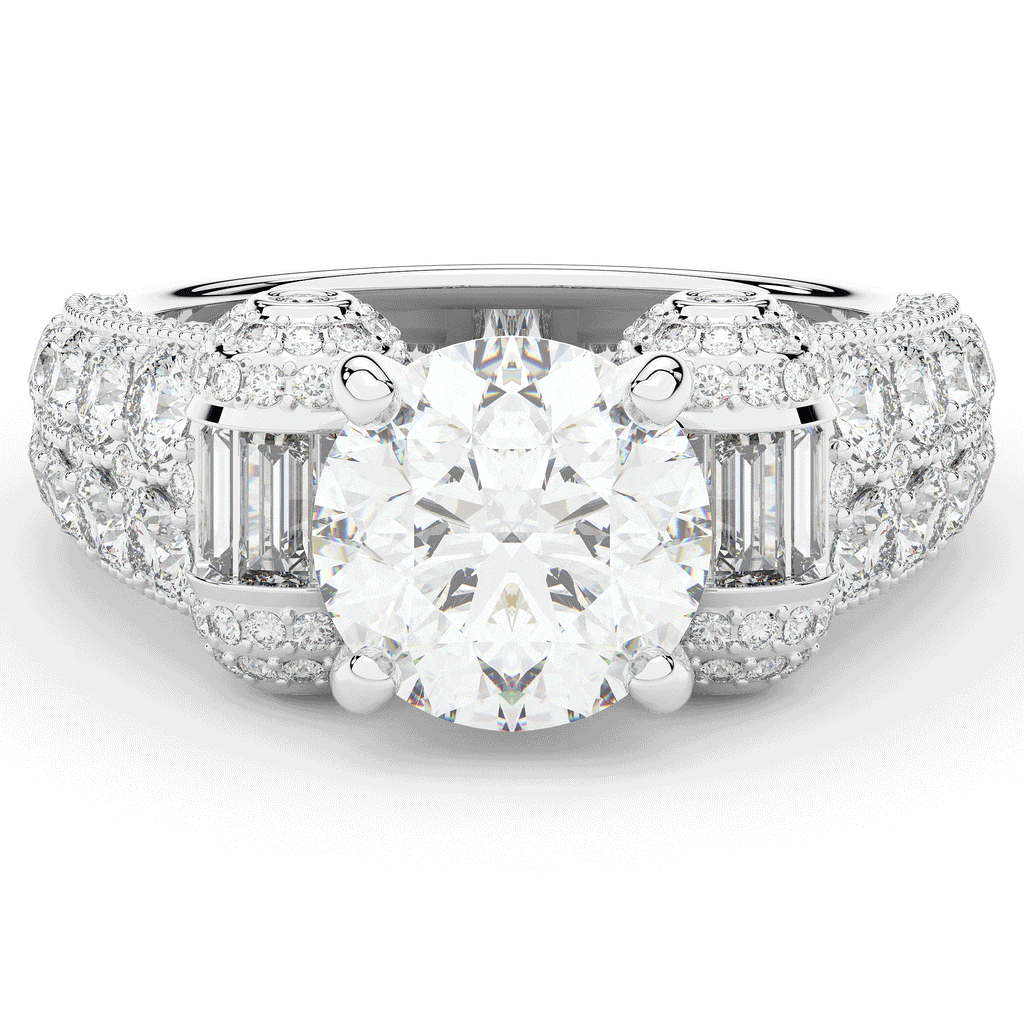 4.75CT.TW ROUND LAB DIAMOND ENGAGEMENT RING - Nazarelle