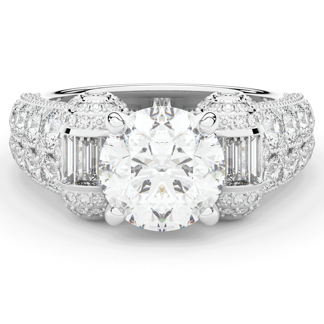 4.75CT.TW ROUND LAB DIAMOND ENGAGEMENT RING - Nazarelle