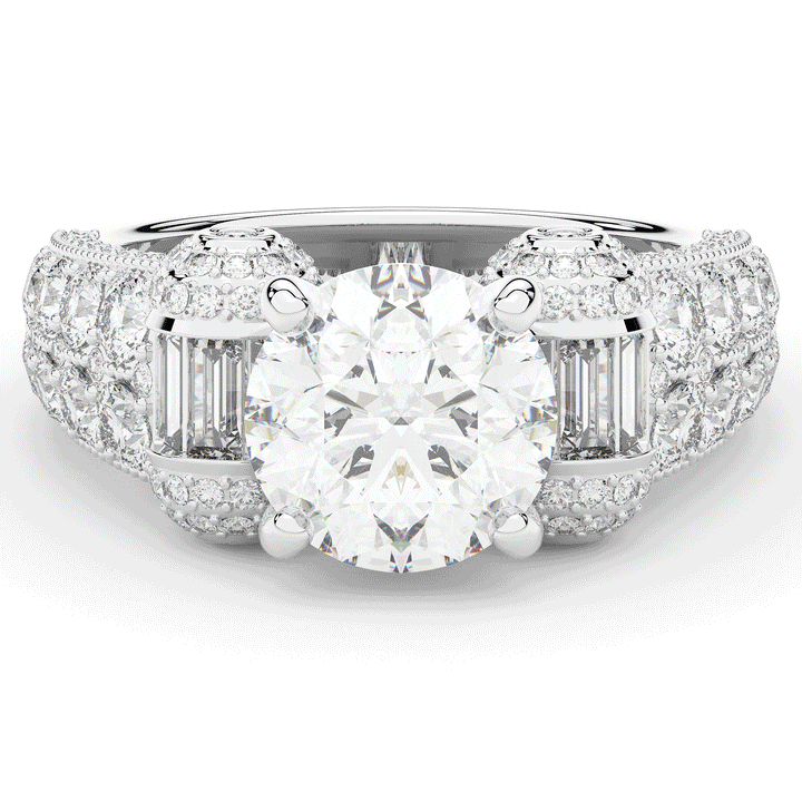 4.75CT.TW ROUND LAB DIAMOND ENGAGEMENT RING - Nazarelle