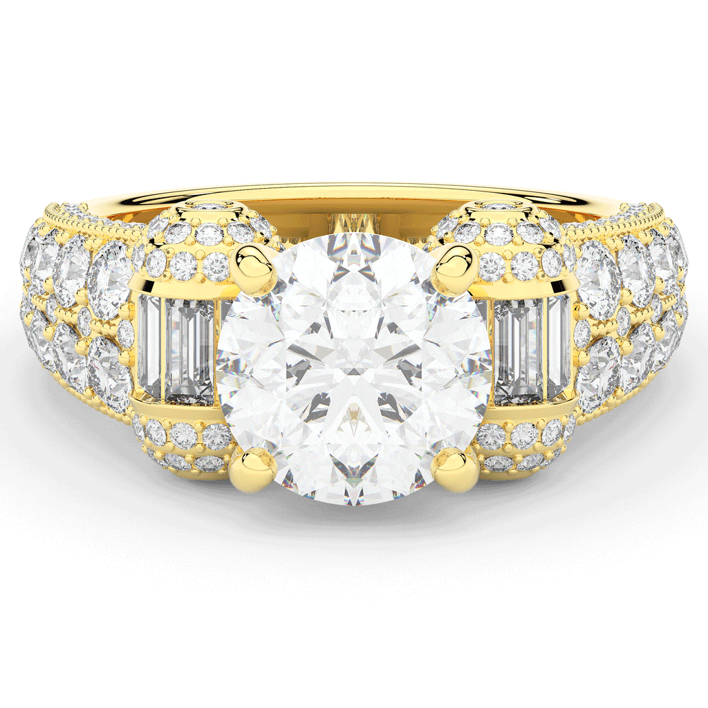 4.75CT.TW ROUND LAB DIAMOND ENGAGEMENT RING - Nazarelle