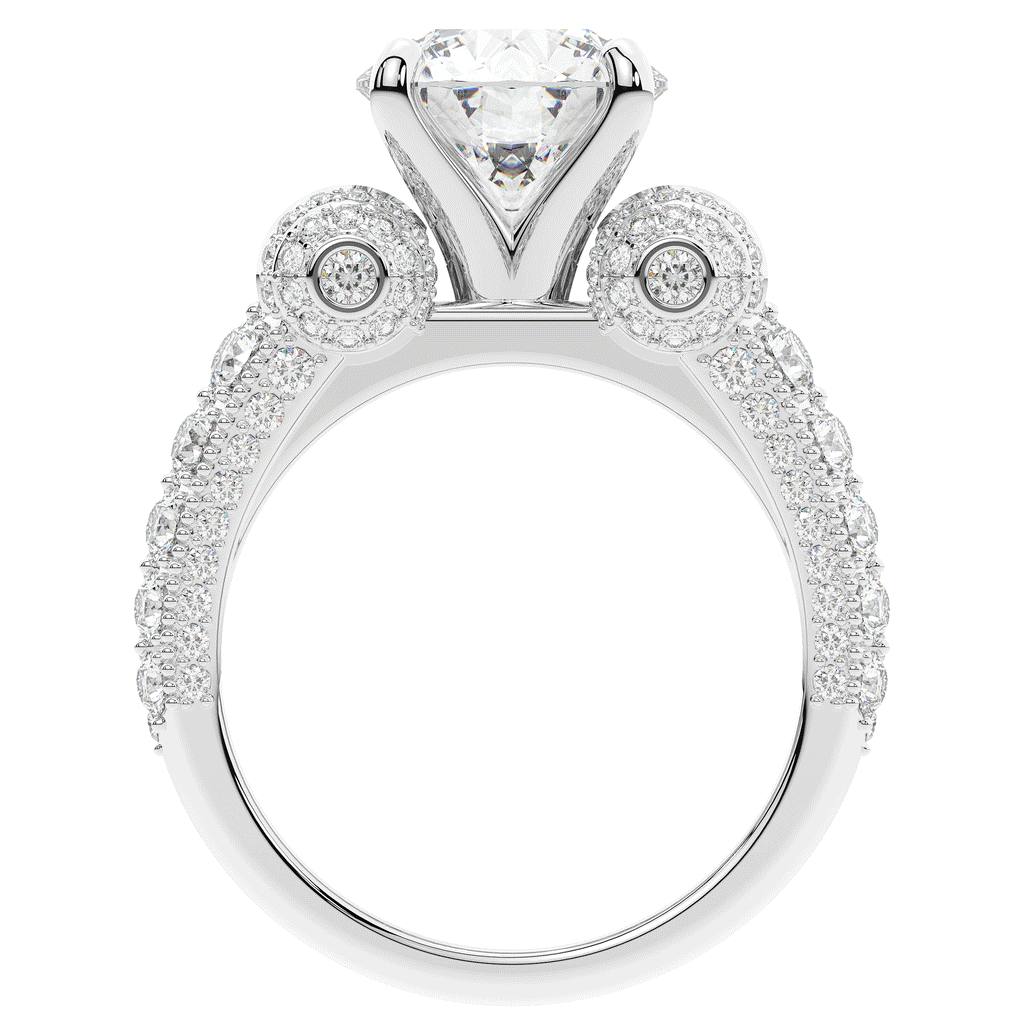 4.75CT.TW ROUND LAB DIAMOND ENGAGEMENT RING - Nazarelle