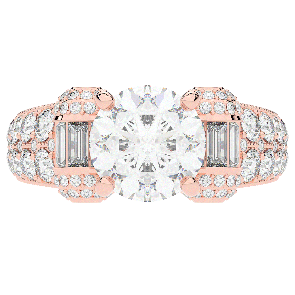 4.75CT.TW ROUND LAB DIAMOND ENGAGEMENT RING - Nazarelle