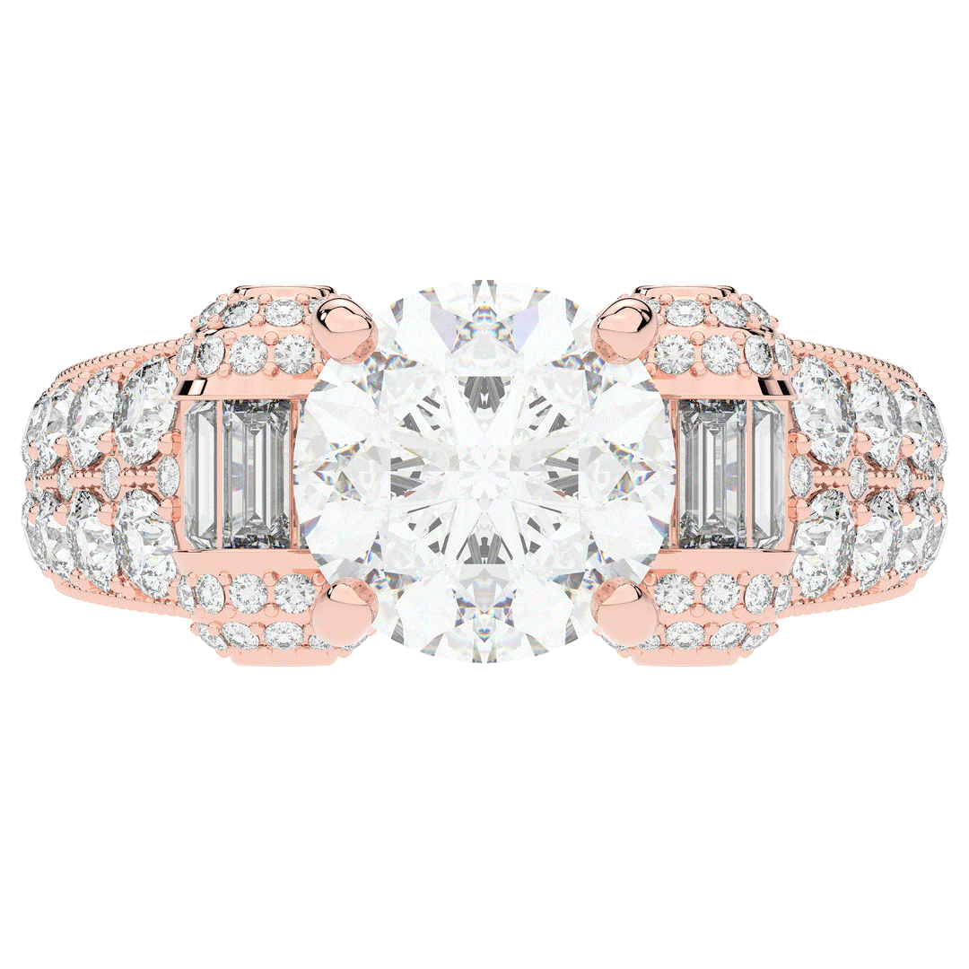 4.75CT.TW ROUND LAB DIAMOND ENGAGEMENT RING - Nazarelle