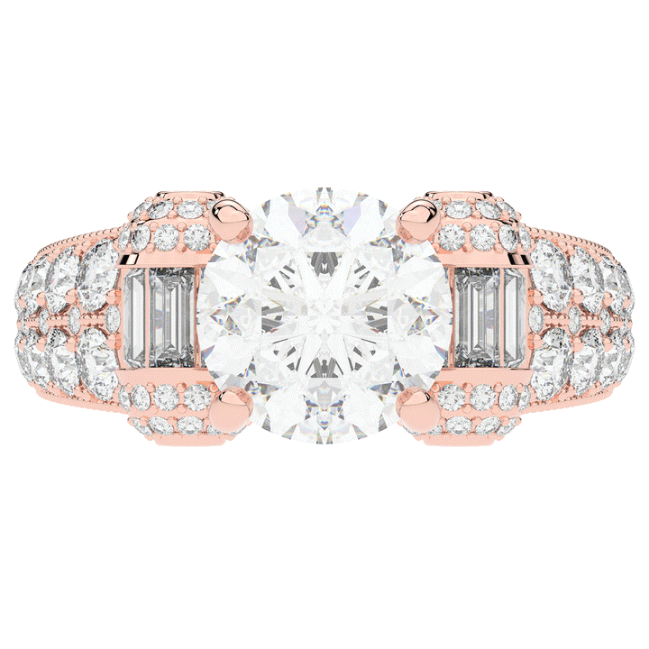 4.75CT.TW ROUND LAB DIAMOND ENGAGEMENT RING - Nazarelle