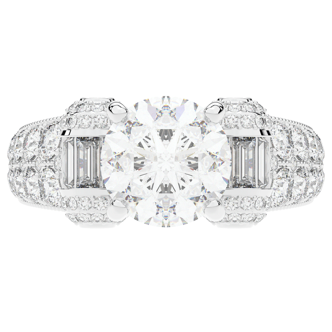 4.75CT.TW ROUND LAB DIAMOND ENGAGEMENT RING - Nazarelle