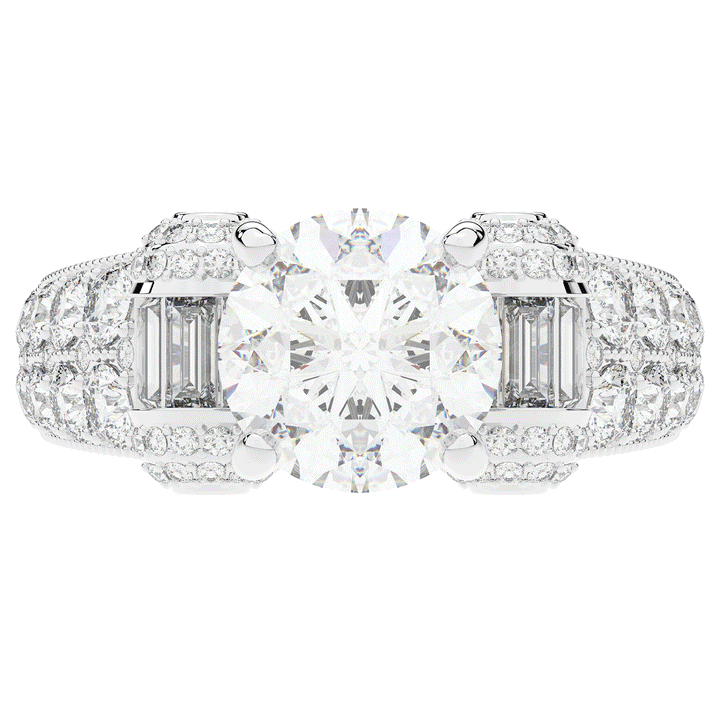 4.75CT.TW ROUND LAB DIAMOND ENGAGEMENT RING - Nazarelle