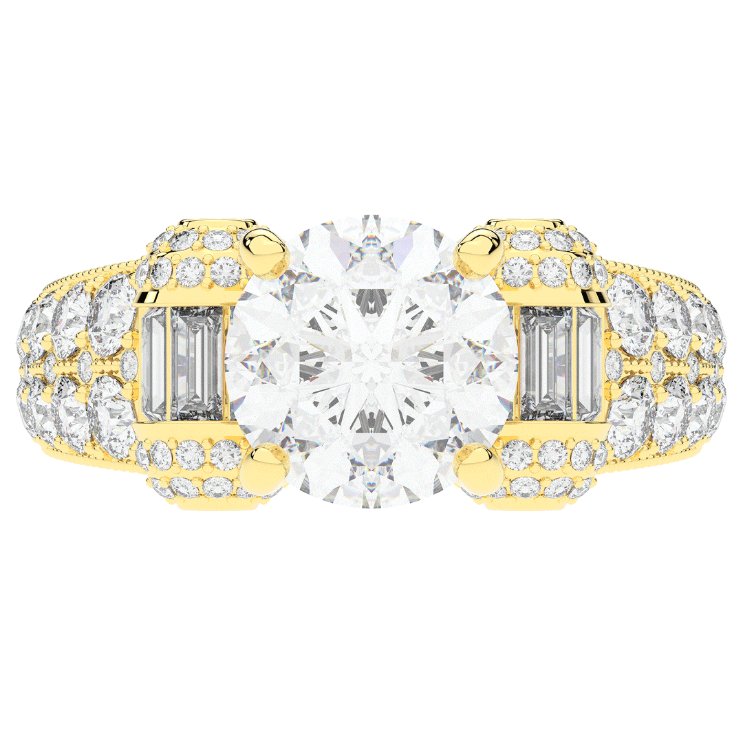 4.75CT.TW ROUND LAB DIAMOND ENGAGEMENT RING - Nazarelle