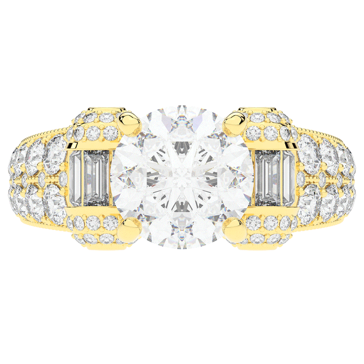 4.75CT.TW ROUND LAB DIAMOND ENGAGEMENT RING - Nazarelle