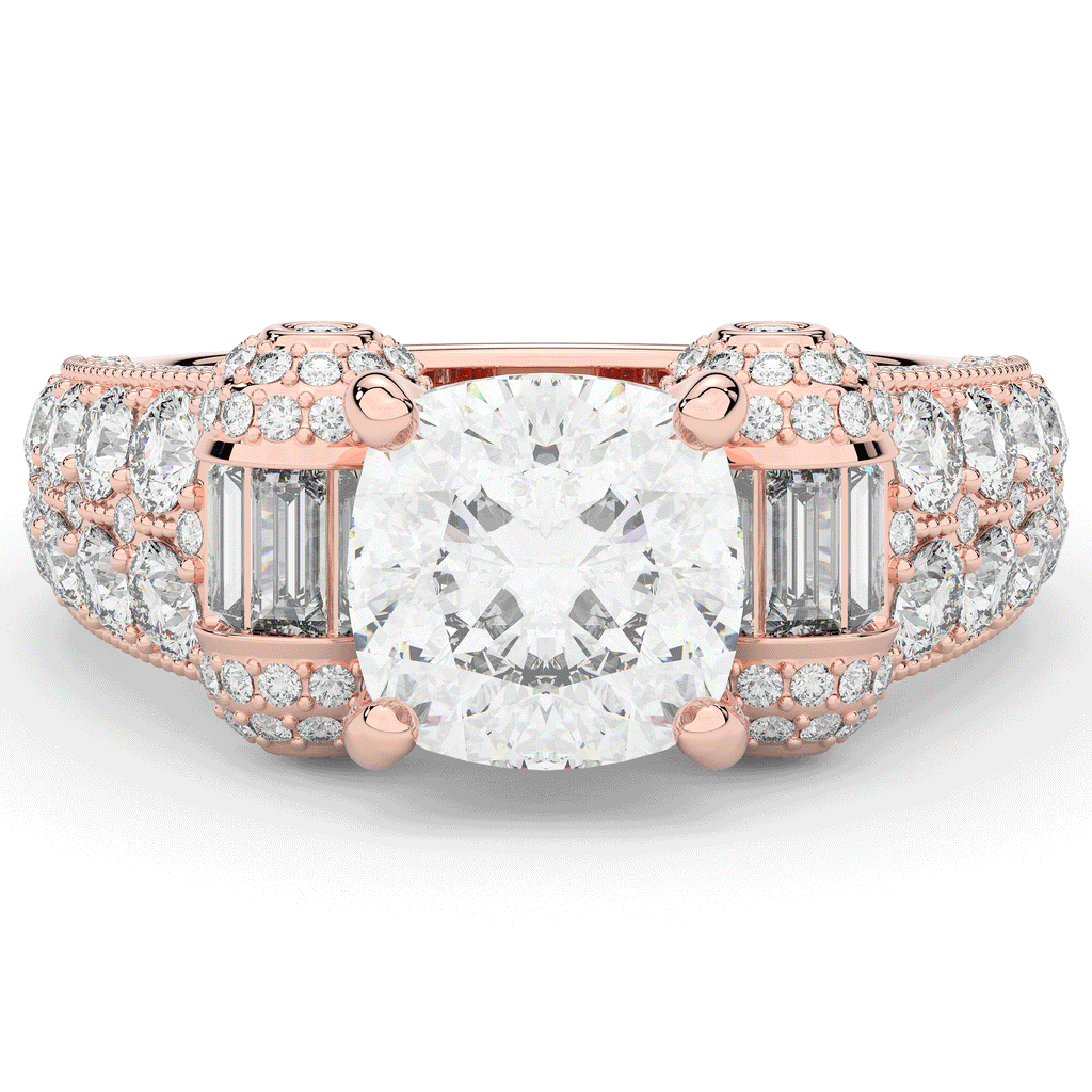 4.75CT.TW CUSHION LAB DIAMOND ENGAGEMENT RING - Nazarelle