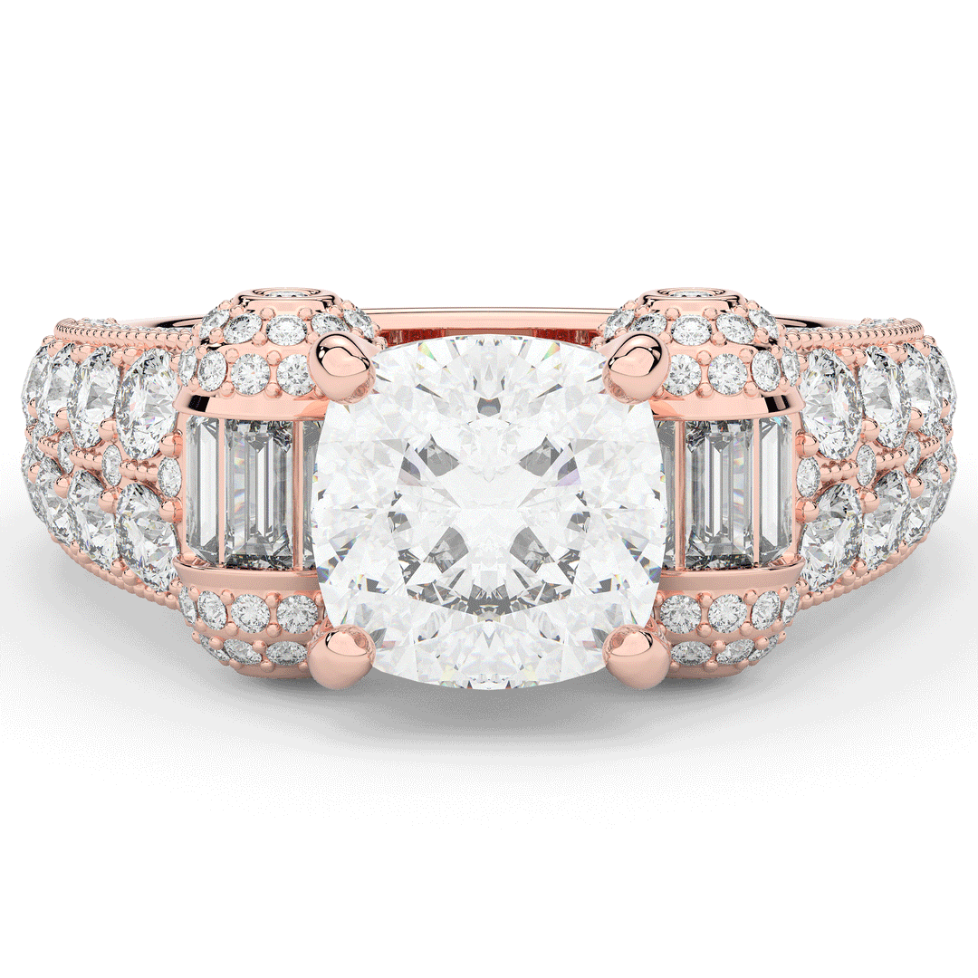 4.75CT.TW CUSHION LAB DIAMOND ENGAGEMENT RING - Nazarelle