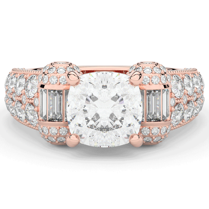 4.75CT.TW CUSHION LAB DIAMOND ENGAGEMENT RING - Nazarelle