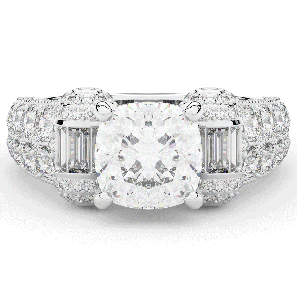 4.75CT.TW CUSHION LAB DIAMOND ENGAGEMENT RING - Nazarelle