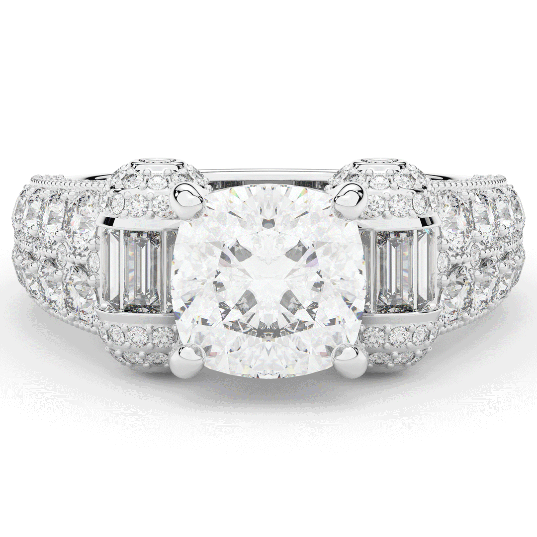 4.75CT.TW CUSHION LAB DIAMOND ENGAGEMENT RING - Nazarelle