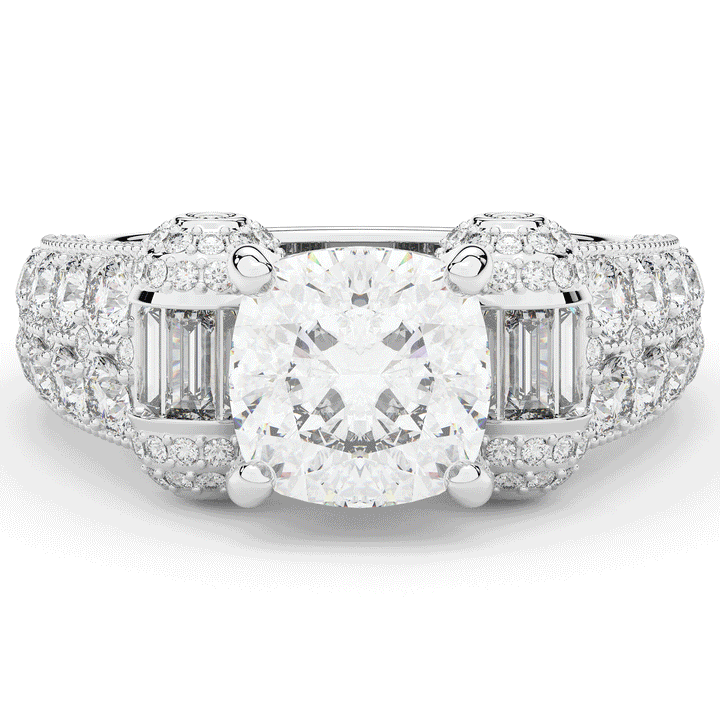 4.75CT.TW CUSHION LAB DIAMOND ENGAGEMENT RING - Nazarelle