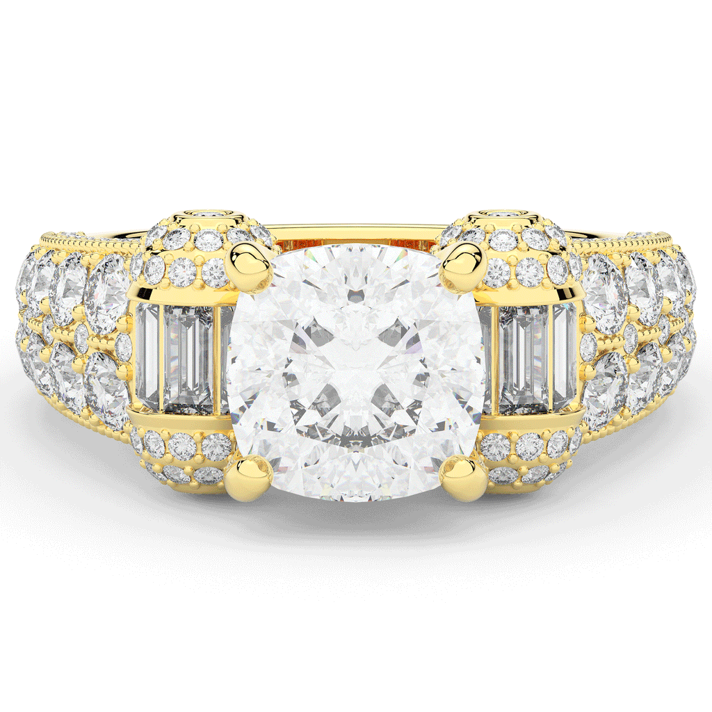 4.75CT.TW CUSHION LAB DIAMOND ENGAGEMENT RING - Nazarelle
