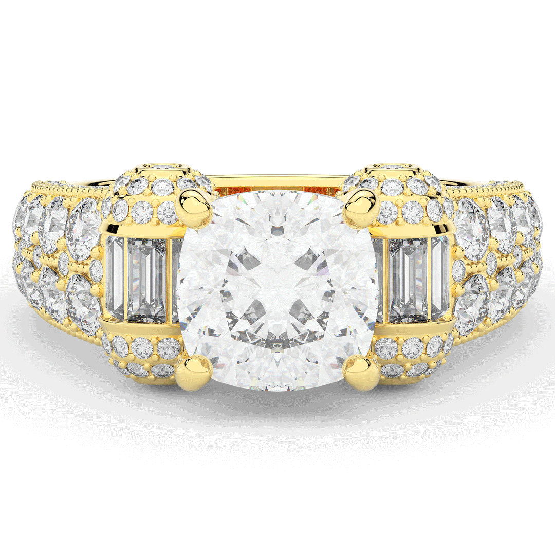 4.75CT.TW CUSHION LAB DIAMOND ENGAGEMENT RING - Nazarelle