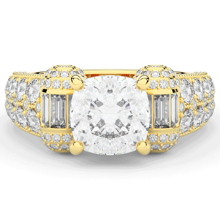 4.75CT.TW CUSHION LAB DIAMOND ENGAGEMENT RING - Nazarelle
