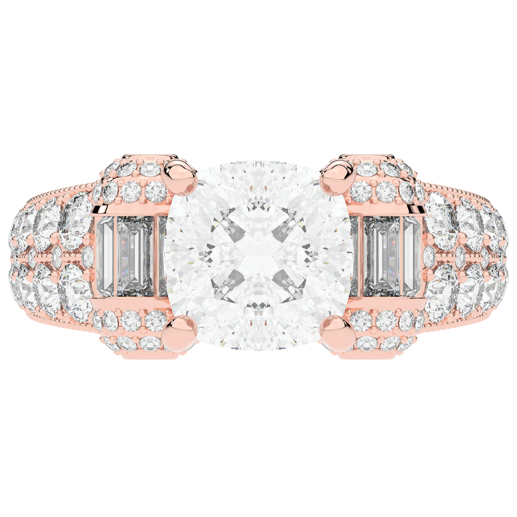 4.75CT.TW CUSHION LAB DIAMOND ENGAGEMENT RING - Nazarelle