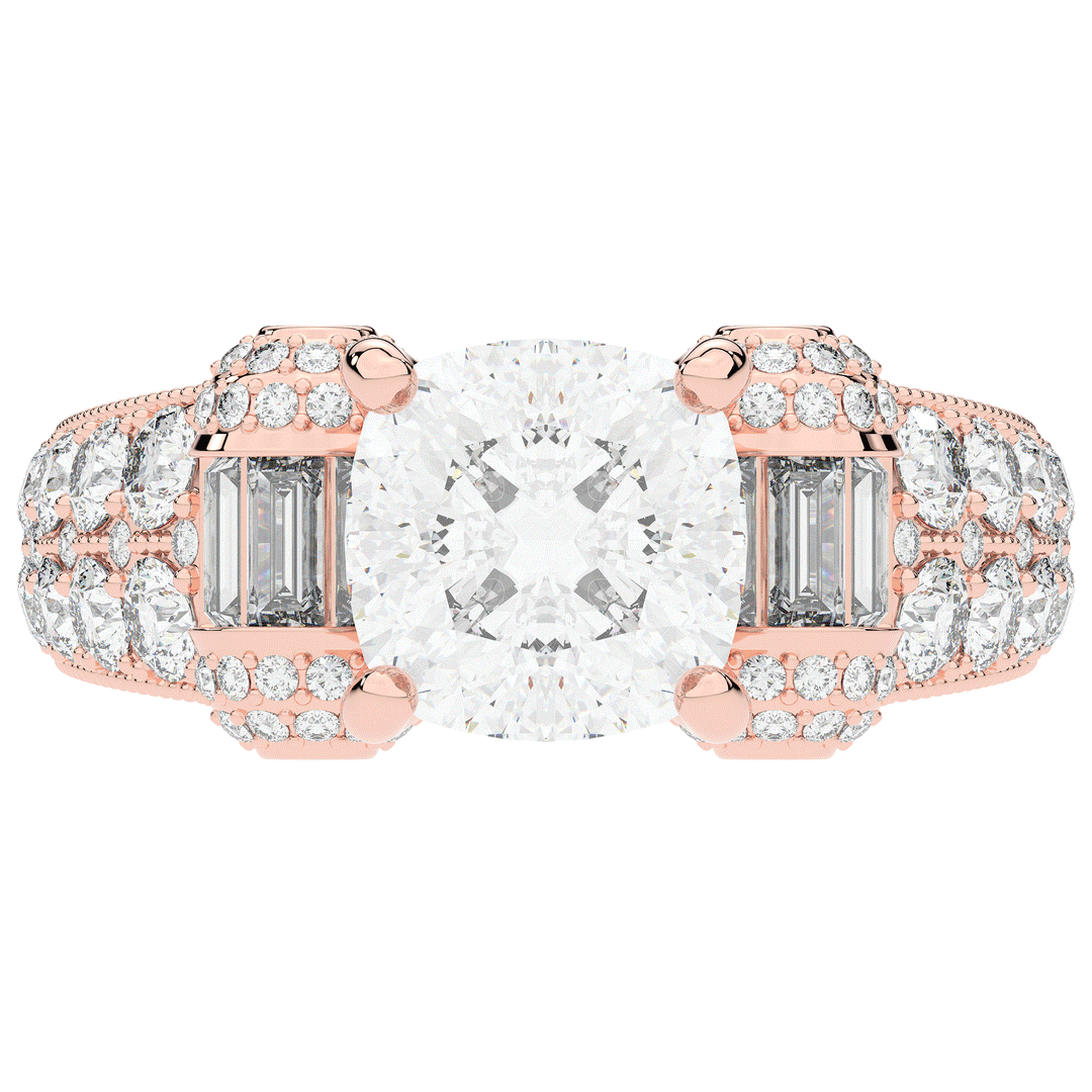 4.75CT.TW CUSHION LAB DIAMOND ENGAGEMENT RING - Nazarelle