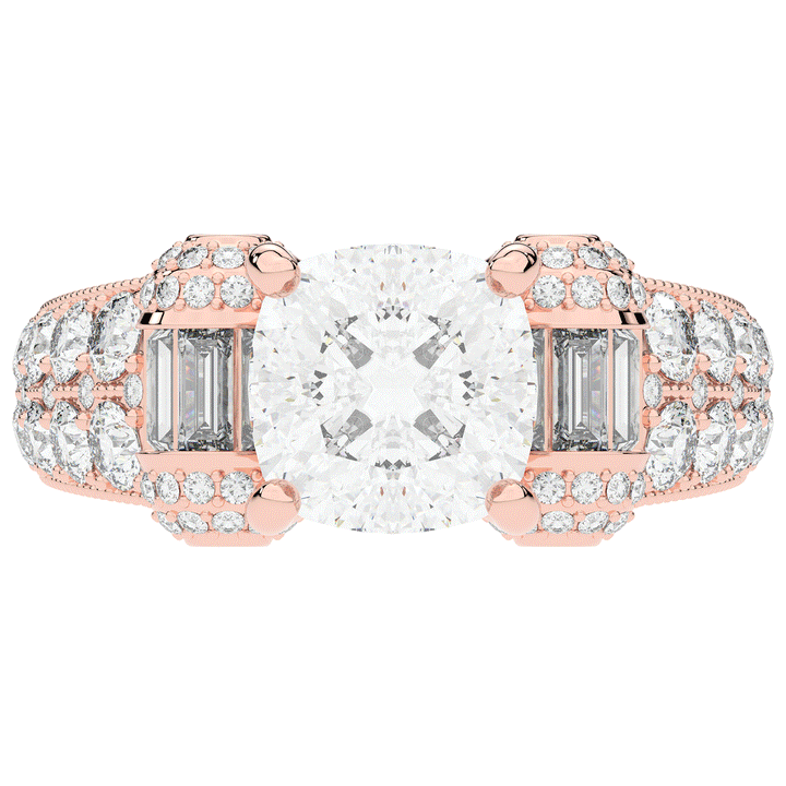 4.75CT.TW CUSHION LAB DIAMOND ENGAGEMENT RING - Nazarelle
