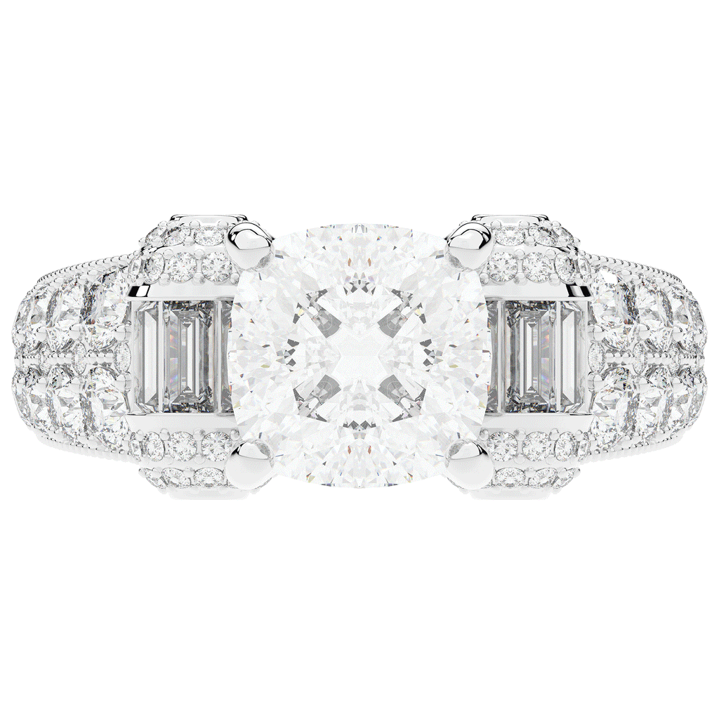4.75CT.TW CUSHION LAB DIAMOND ENGAGEMENT RING - Nazarelle