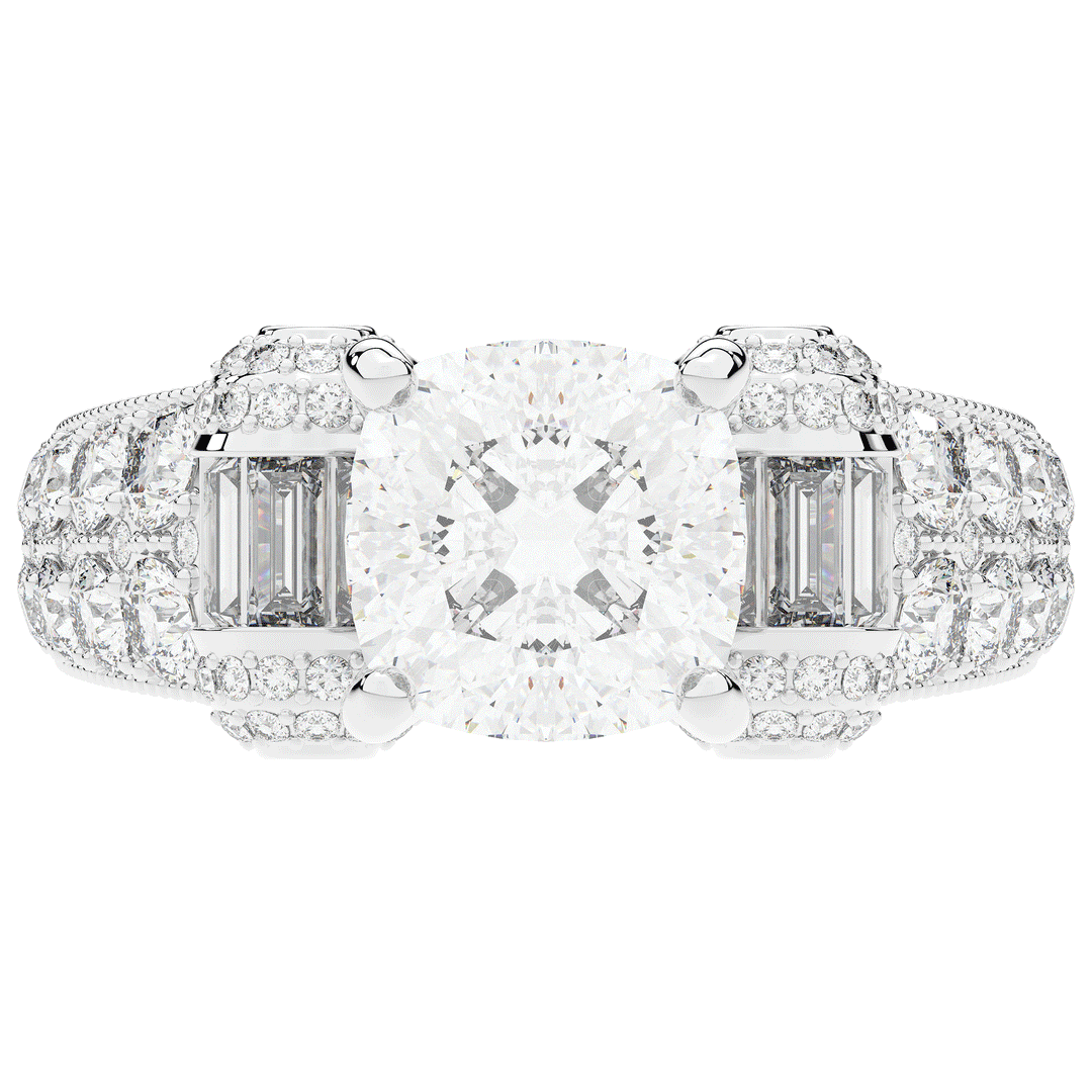 4.75CT.TW CUSHION LAB DIAMOND ENGAGEMENT RING - Nazarelle