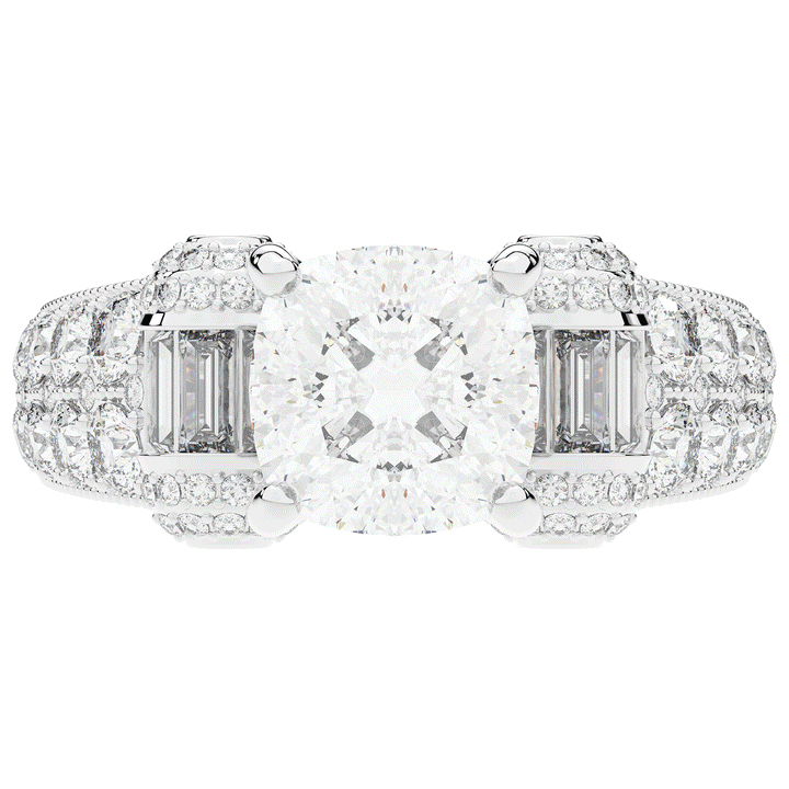 4.75CT.TW CUSHION LAB DIAMOND ENGAGEMENT RING - Nazarelle