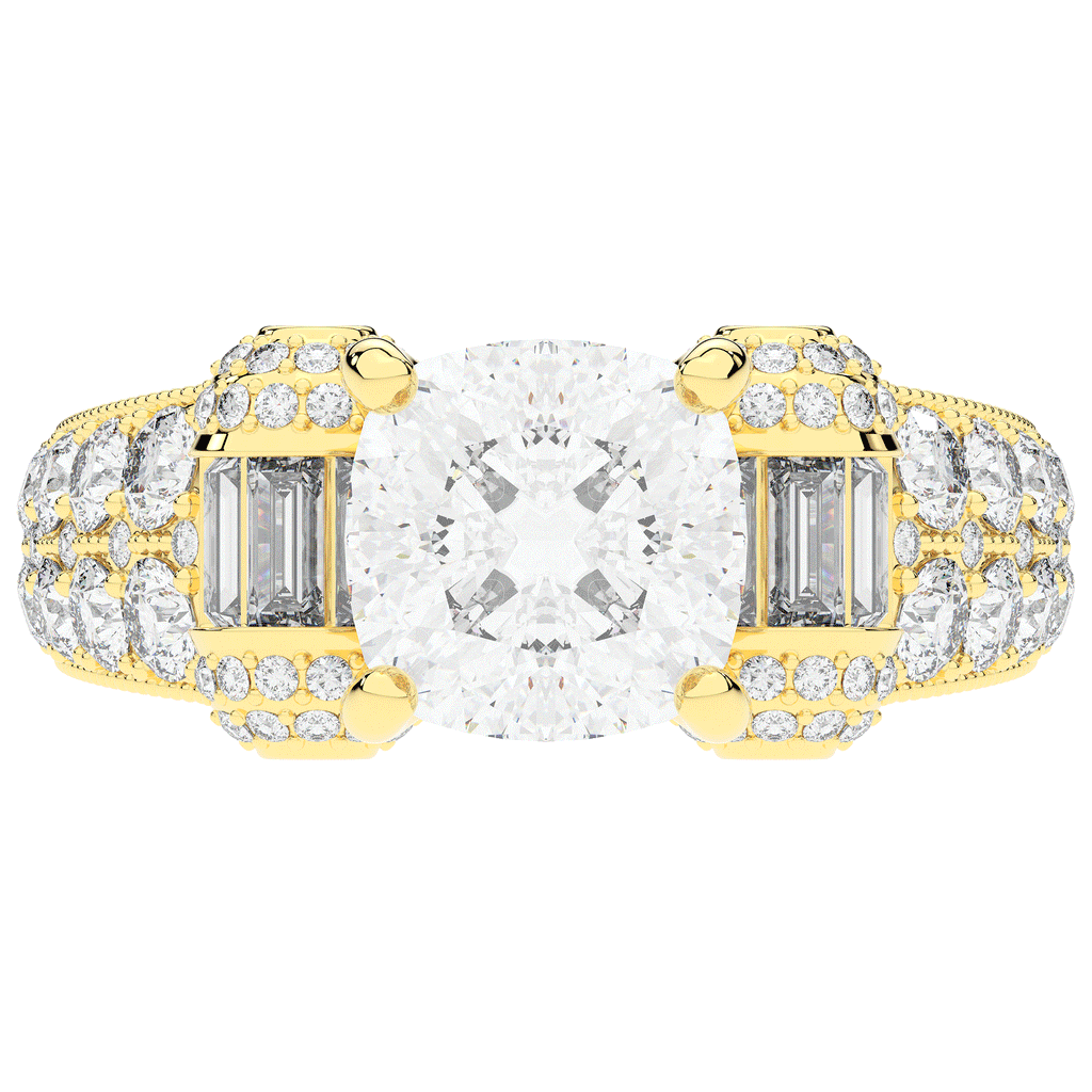 4.75CT.TW CUSHION LAB DIAMOND ENGAGEMENT RING - Nazarelle