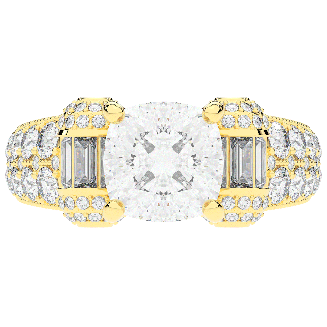 4.75CT.TW CUSHION LAB DIAMOND ENGAGEMENT RING - Nazarelle