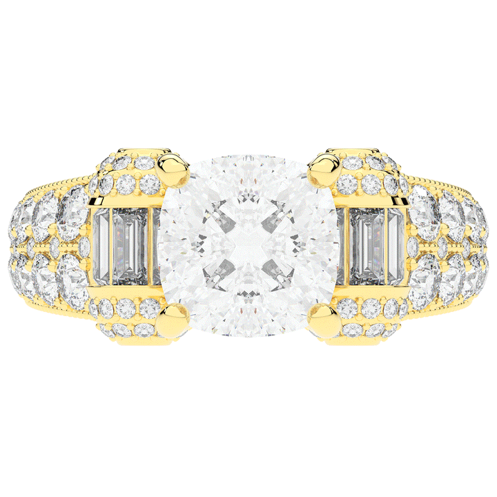4.75CT.TW CUSHION LAB DIAMOND ENGAGEMENT RING - Nazarelle