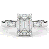 3.45CT.TW EMERALD CUT LAB DIAMOND 3 STONE ENGAGEMENT RING - Nazarelle