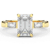 3.45CT.TW EMERALD CUT LAB DIAMOND 3 STONE ENGAGEMENT RING - Nazarelle