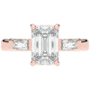 3.45CT.TW EMERALD CUT LAB DIAMOND 3 STONE ENGAGEMENT RING - Nazarelle