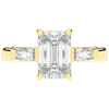 3.45CT.TW EMERALD CUT LAB DIAMOND 3 STONE ENGAGEMENT RING - Nazarelle