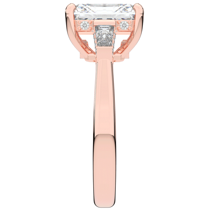 3.45CT.TW RADIANT LAB DIAMOND 3 STONE ENGAGEMENT RING - Nazarelle