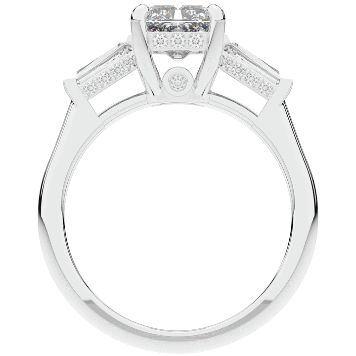 3.45CT.TW RADIANT LAB DIAMOND 3 STONE ENGAGEMENT RING - Nazarelle